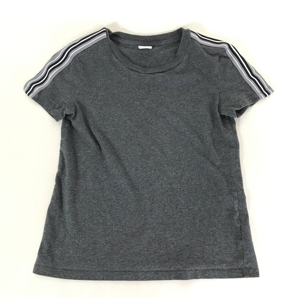Aritzia Tna Shoulder Striped Mainland Tee Women's XXS Gray Cotton Casual